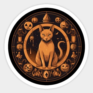 Abyssinian Cat Halloween, Cat Lover Sticker